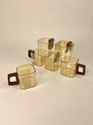شات پیرکس دسته چوبی مربع شامپاینی