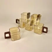 شات پیرکس دسته چوبی مربع شامپاینی