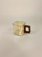 شات پیرکس دسته چوبی مربع شامپاینی