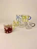 شات پیرکس گلدار دسته رنگی