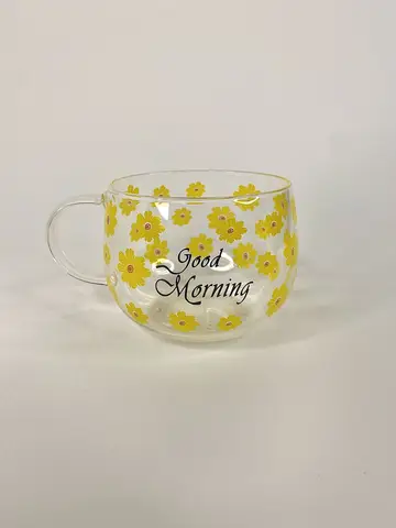 لیوان پیرکس گلدار