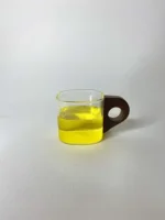 شات قهوه دسته چوبی