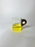 لیوان متوسط دسته چوبی