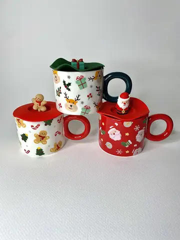 ماگ سرامیکی کریسمس درب سیلیکونی ماگ سرامیکی کریسمس درب سیلیکونی