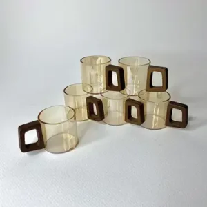 شات پیرکس دسته چوبی گرد شامپاینی