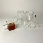 شات قهوه مربعی ساده پیرکس