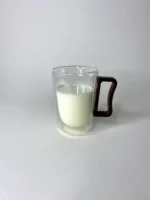 لیوان دوجداره دسته چوبی تیره موجدار