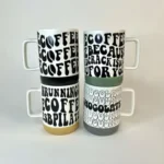 ماگ سرامیکی دسته مستطیلی پایین رنگی