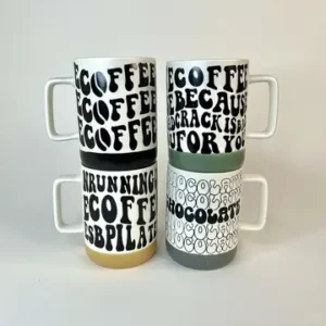 ماگ سرامیکی دسته مستطیلی پایین رنگی