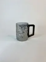 لیوان پیرکس دسته چوبی گرد دودی برفی