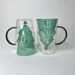 لیوان دوجداره طرح درخت کریسمس