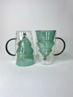 لیوان دوجداره طرح درخت کریسمس