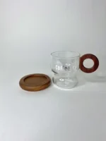 چایخوری پیرکس دسته تیره چوبی