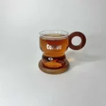 چایخوری پیرکس دسته تیره چوبی