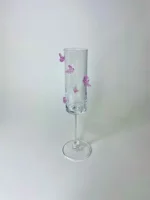 جام پیرکس پایه بلند پروانه صورتی
