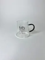لیوان پیرکس دسته مشکی مخروطی