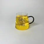 لیوان پیرکس دسته مشکی مخروطی