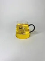 لیوان پیرکس دسته مشکی مخروطی