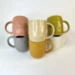 ماگ سرامیکی بلند طرح قلب برجسته