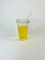 لیوان اسموتی شیاردار درب شیشه ای 350 میل