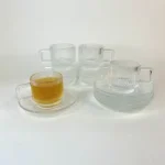 استکان بلور استندی لبه ساده شیاردار