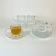 استکان بلور استندی لبه ساده شیاردار