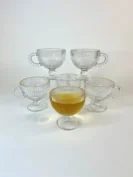 استکان بلور پایه دار لبه طلایی شیاردار