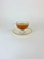 استکان دسته مرواردیدی طلایی زیردار