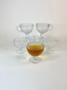 استکان بلور پایه دار لبه ساده شیاردار