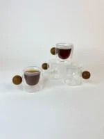 شات دوجداره استوانه ای دسته توپی چوبی