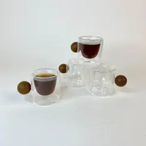 شات دوجداره استوانه ای دسته توپی چوبی