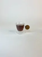 شات دوجداره استوانه ای دسته توپی چوبی