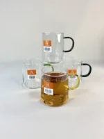 لیوان پیرکس 4 تایی دسته رنگی 320 پاشاهوم