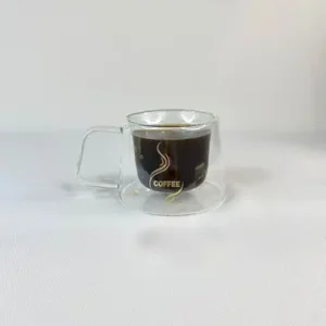 لیوان دوجداره پایین پهن طرح کافی