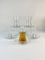 استکان کمر باریک ساده با نعلبکی 110 میل