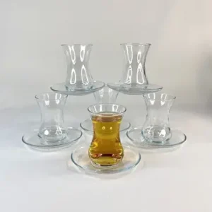 استکان کمر باریک ساده با نعلبکی 110 میل