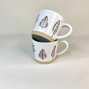 ماگ سرامیکی دورنگ روستیک طرح درخت