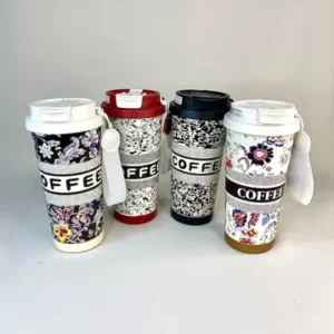 تراول ماگ گلدار طرح COFFEE حجم 520 میلی لیتر