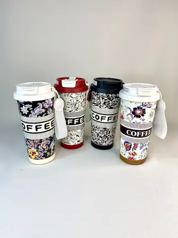 تراول ماگ گلدار طرح COFFEE حجم 520 میلی لیتر تراول ماگ گلدار طرح COFFEE حجم 520 میلی لیتر