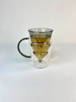لیوان دوجداره طرح درخت کریسمس خاکستری